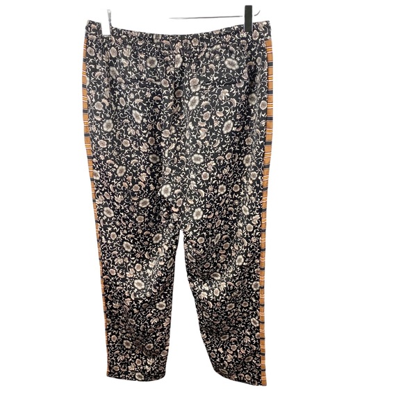 Scotch & Soda Palm Cove Striped Floral Tuxedo Silky Pants Size Medium - Picture 8 of 13